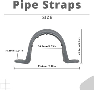 MAKERELE 1 inch PVC two-hole conduit strap dimensional diagram