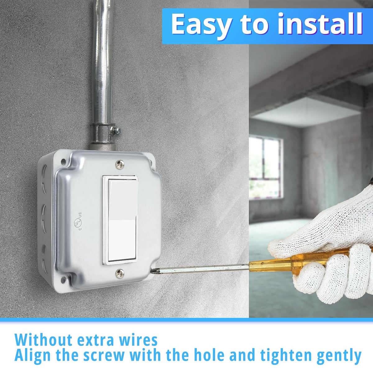 Installing a raised decorator device cover on a square electrical box