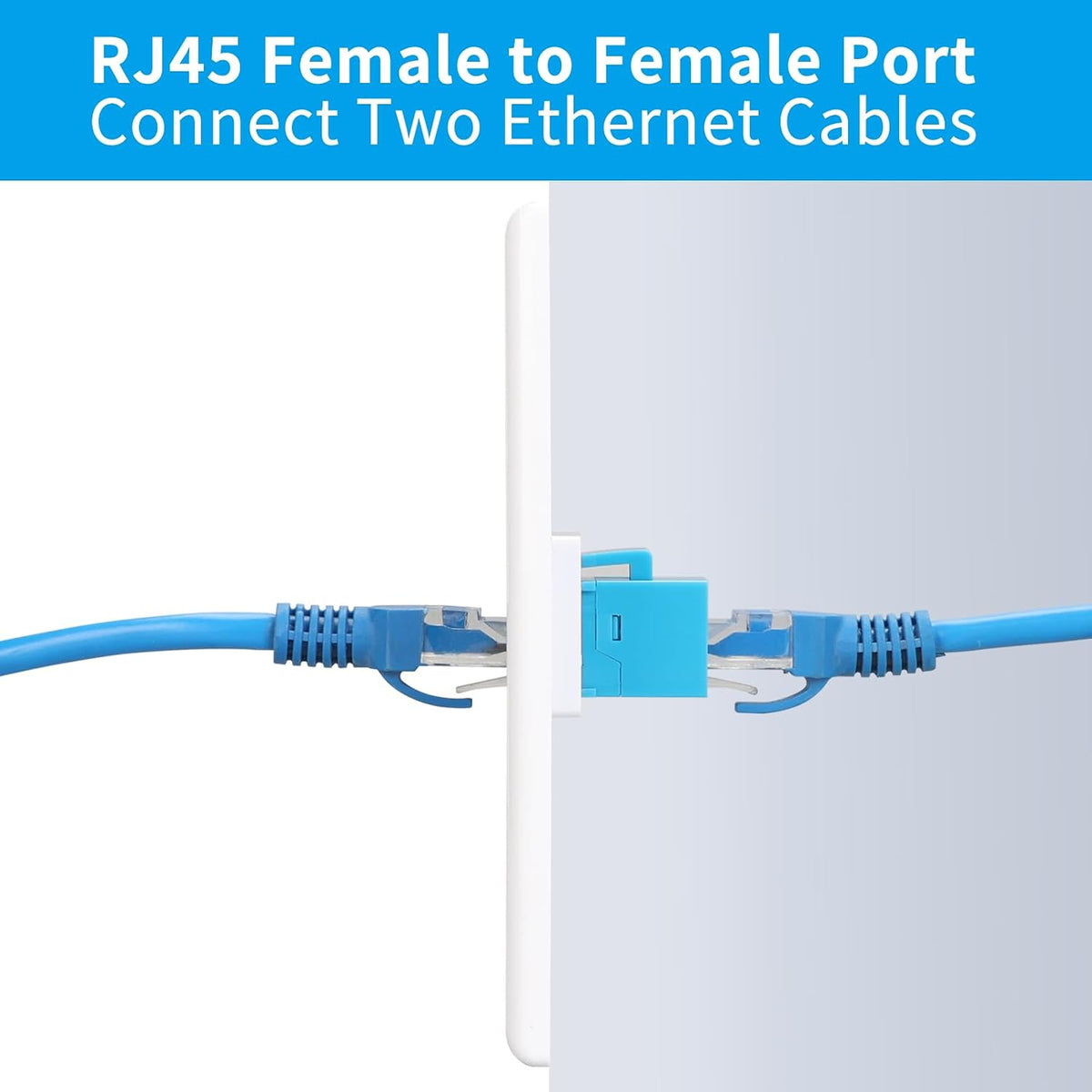 One-port RJ45 wall plate with female-to-female keystone coupler