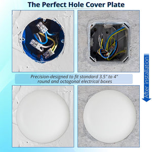 Round ceiling box cover plate fit for round and octagonal boxes