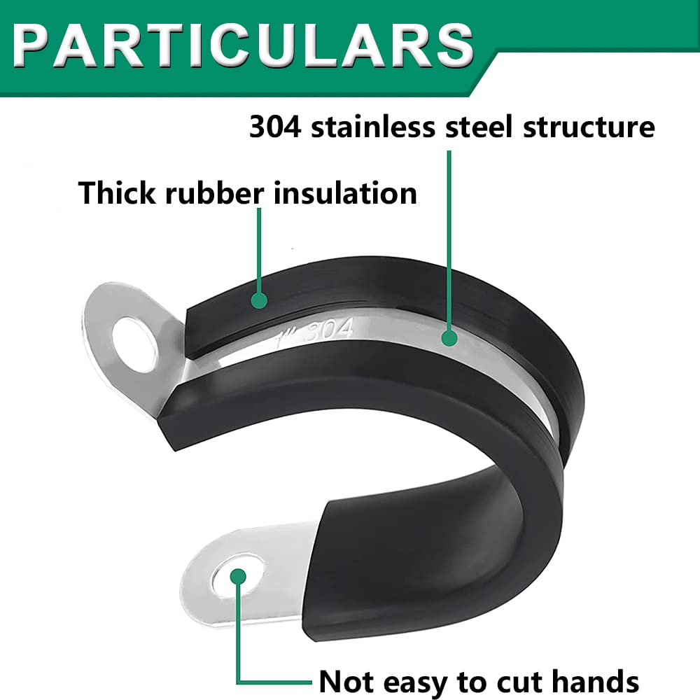 MAKERELE 304 stainless steel rubber-cushioned cable clamp construction details
