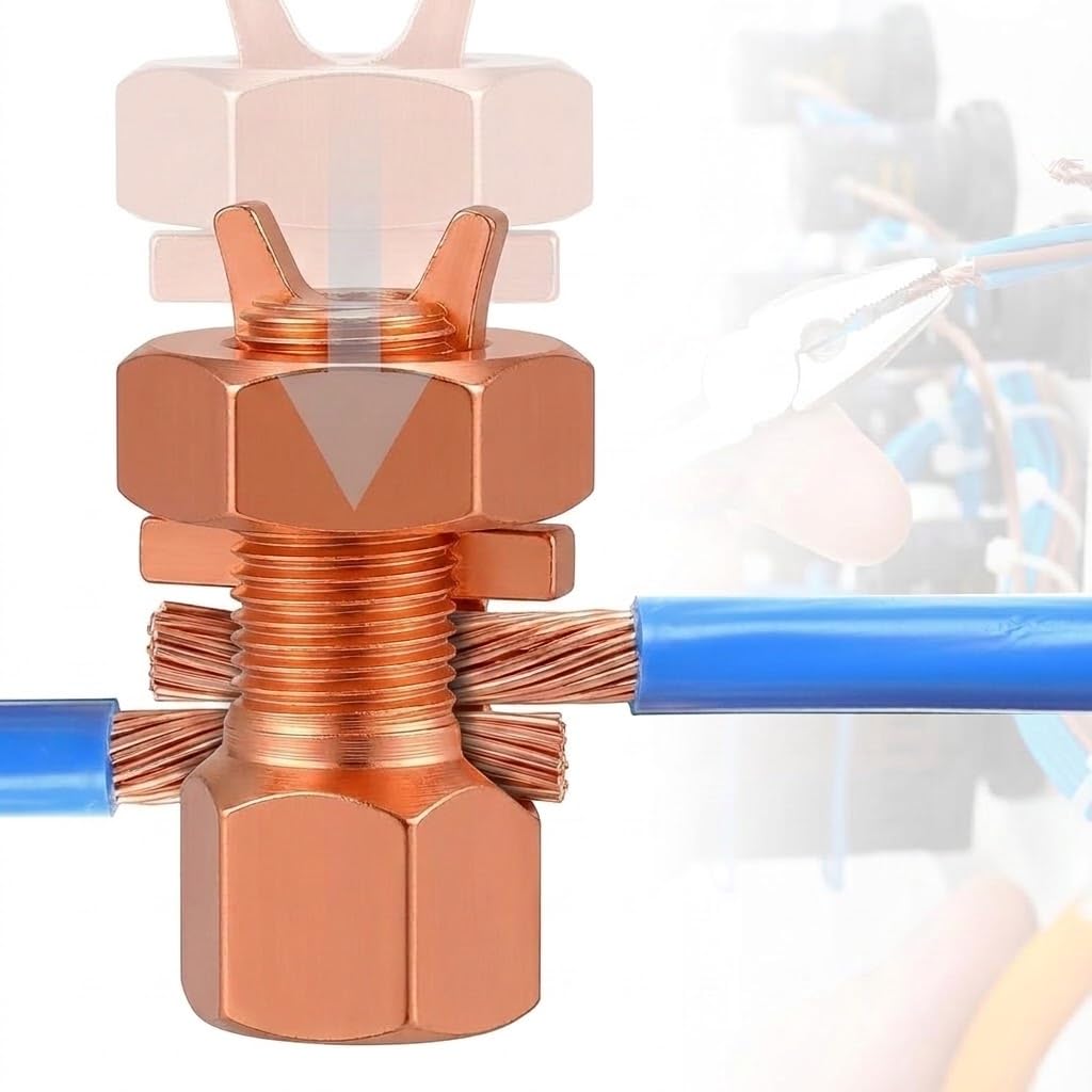 TJ-16 brass split-bolt connector on copper wire