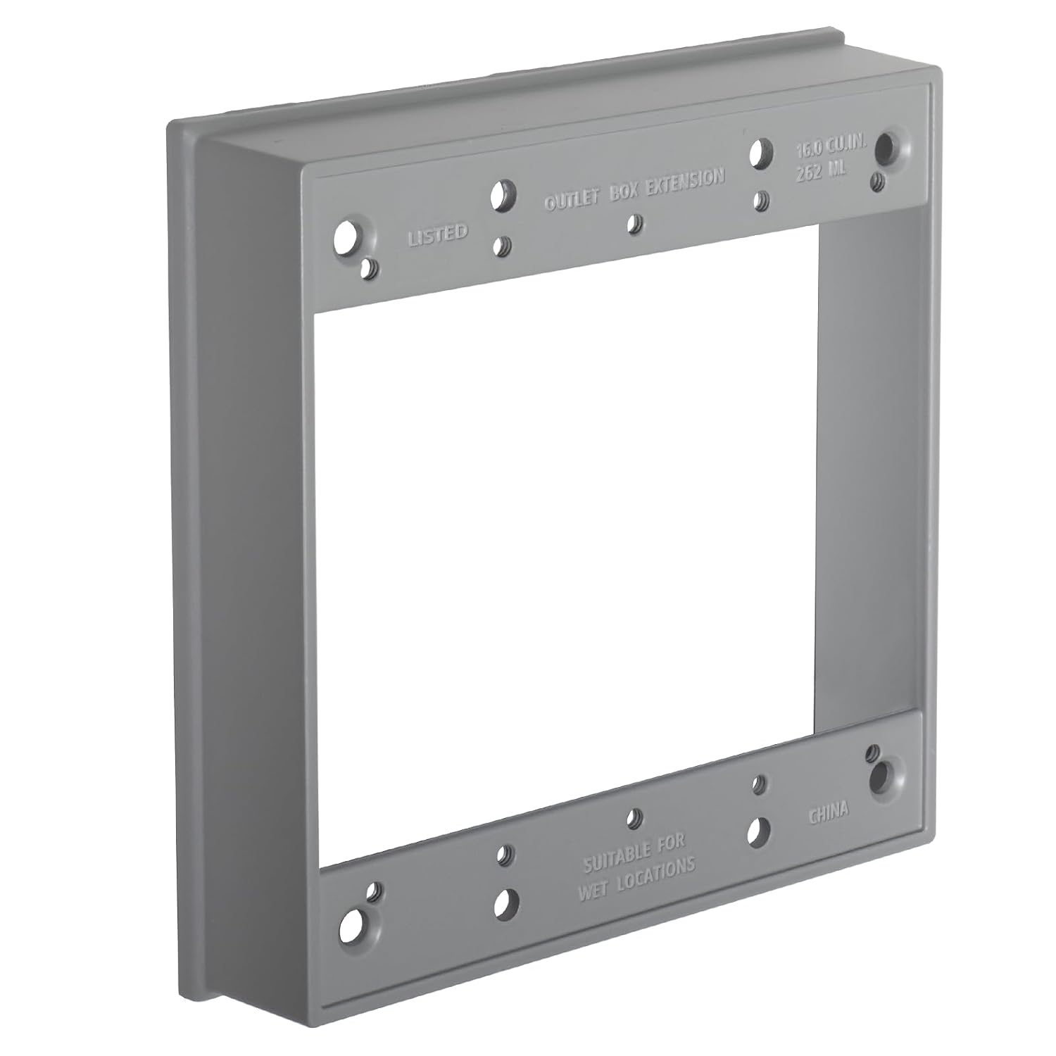 MAKERELE gray 2-Gang weatherproof electrical box extension ring, 1-Pack