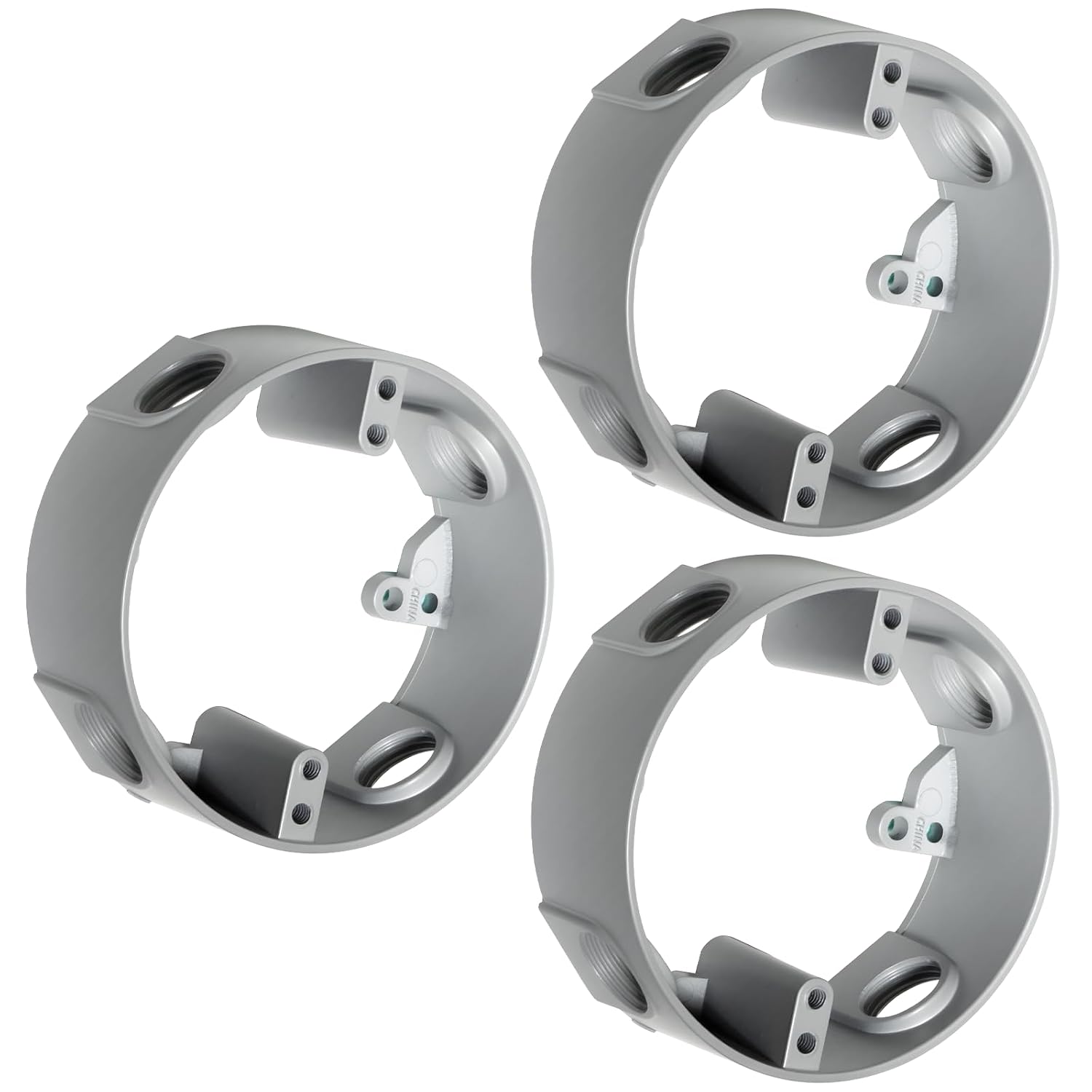 MAKERELE gray round weatherproof electrical box extension ring, 3-Pack