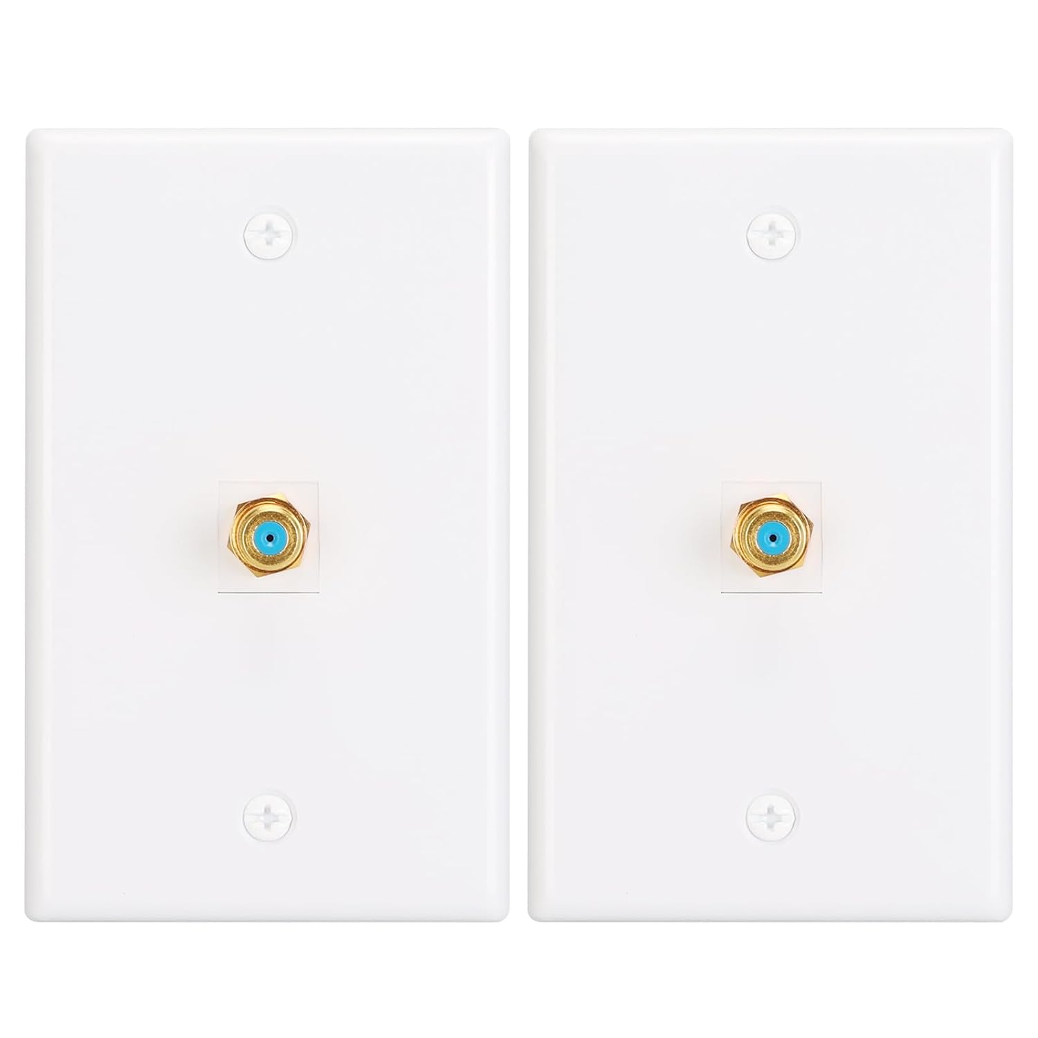 MAKERELE white glossy single-port coaxial wall plate