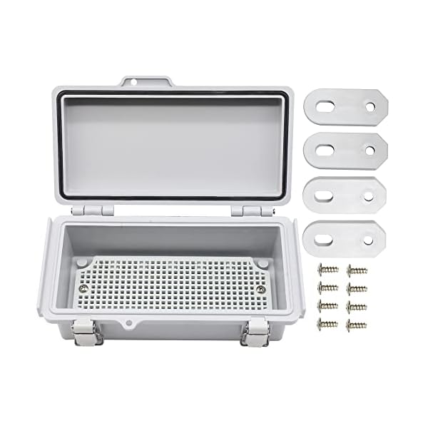 MAKERELE IP67 grey cover waterproof junction box 7.9 x 3.9 x 2.8 in with metal latches