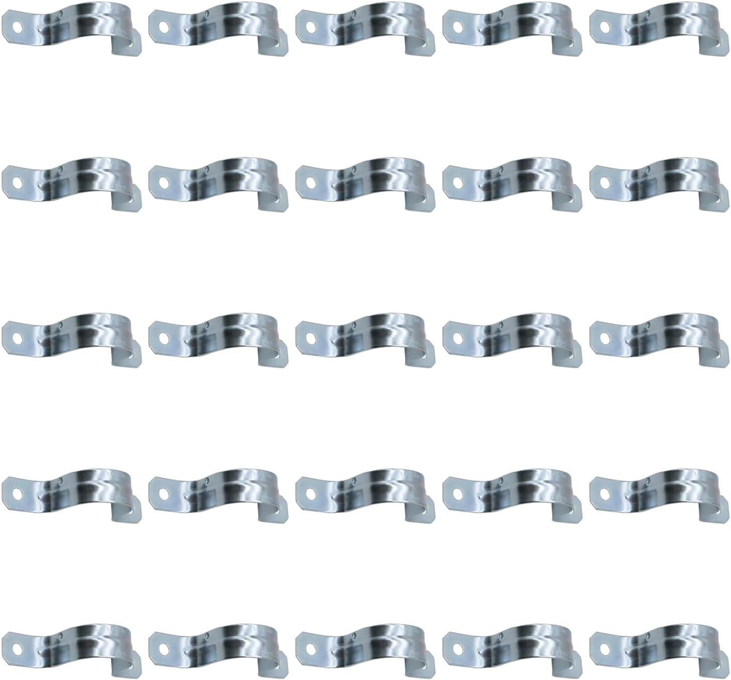 MAKERELE 1-1/4 inch zinc-plated steel two-hole EMT conduit strap, 25-pack