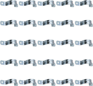 MAKERELE 1-1/4 inch zinc-plated steel two-hole EMT conduit strap, 25-pack