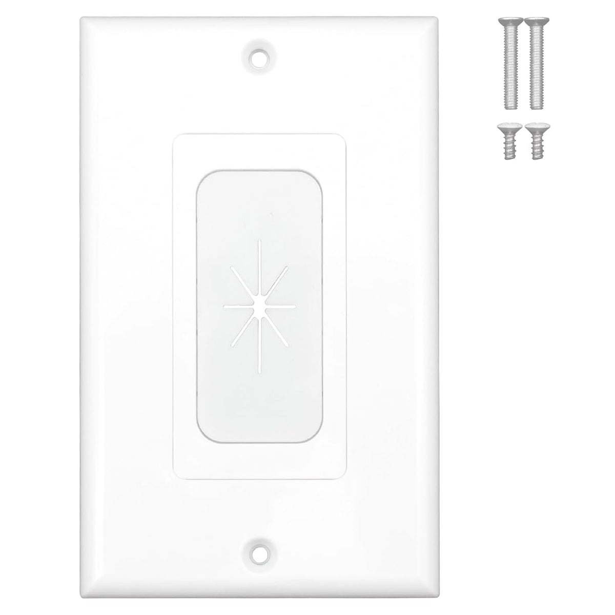 MAKERELE white flexible rubber cable pass-through wall plate